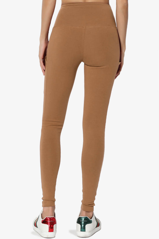 Ansley Luxe Cotton Leggings with Pockets DEEP CAMEL_2