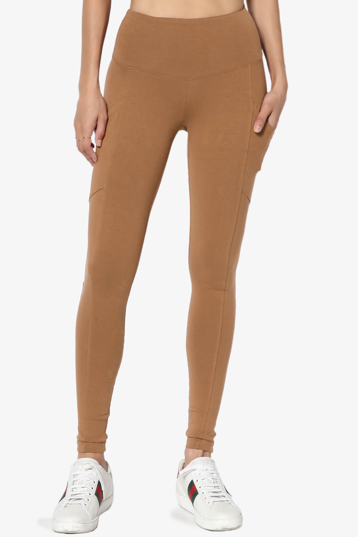 Ansley Luxe Cotton Leggings with Pockets DEEP CAMEL_3