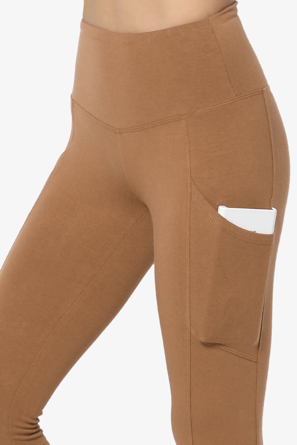 Ansley Luxe Cotton Leggings with Pockets DEEP CAMEL_5