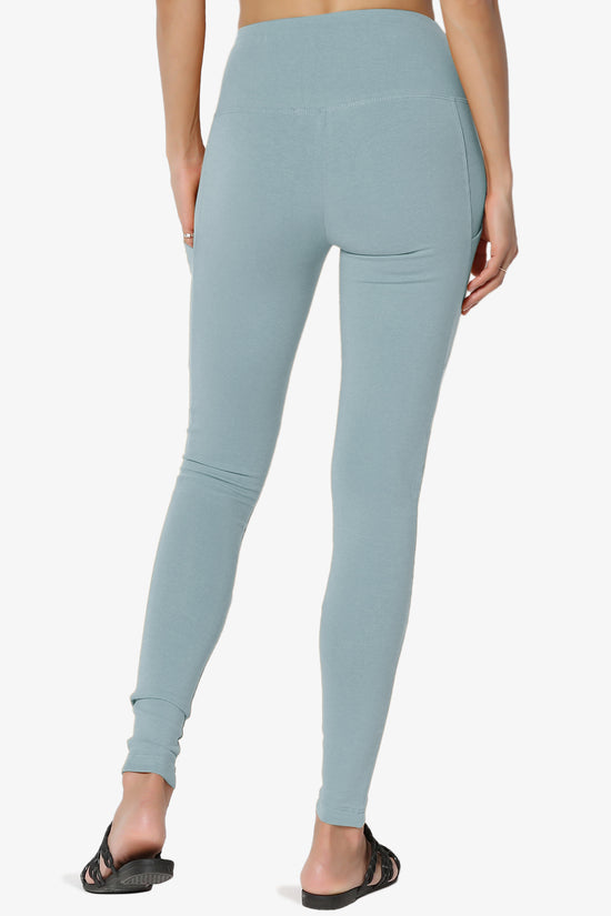 Load image into Gallery viewer, Ansley Luxe Cotton Leggings with Pockets DUSTY BLUE_2
