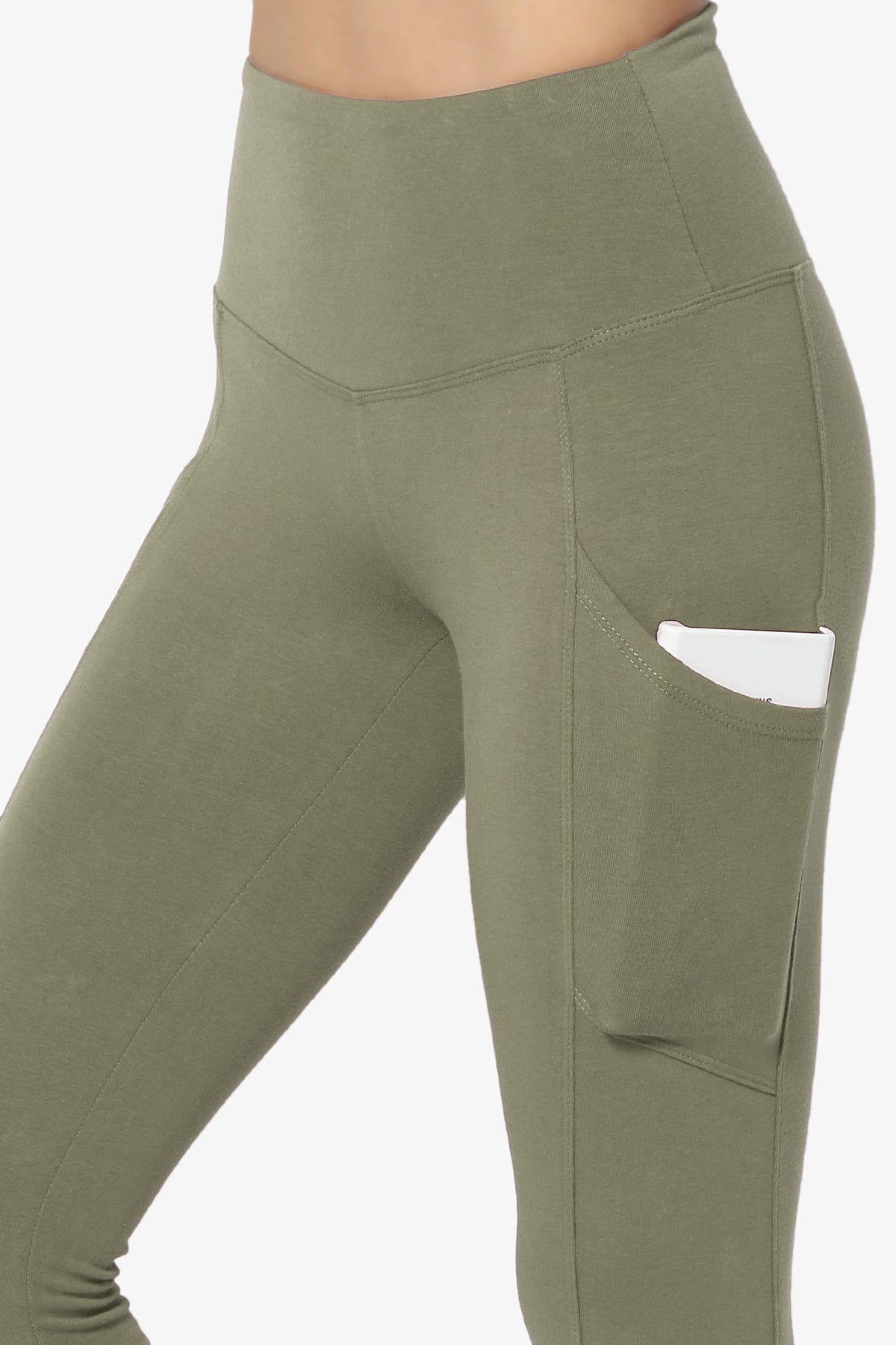 Load image into Gallery viewer, Ansley Luxe Cotton Leggings with Pockets DUSTY OLIVE_5
