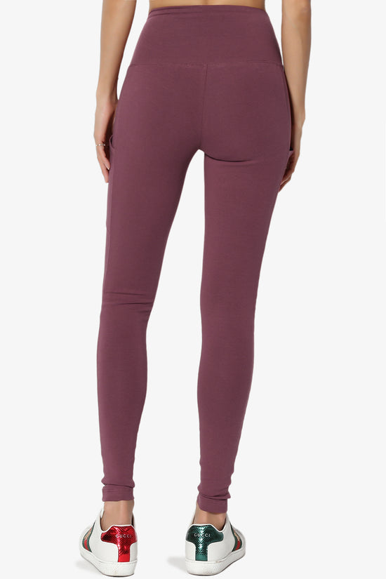 Ansley Luxe Cotton Leggings with Pockets DUSTY PLUM_2