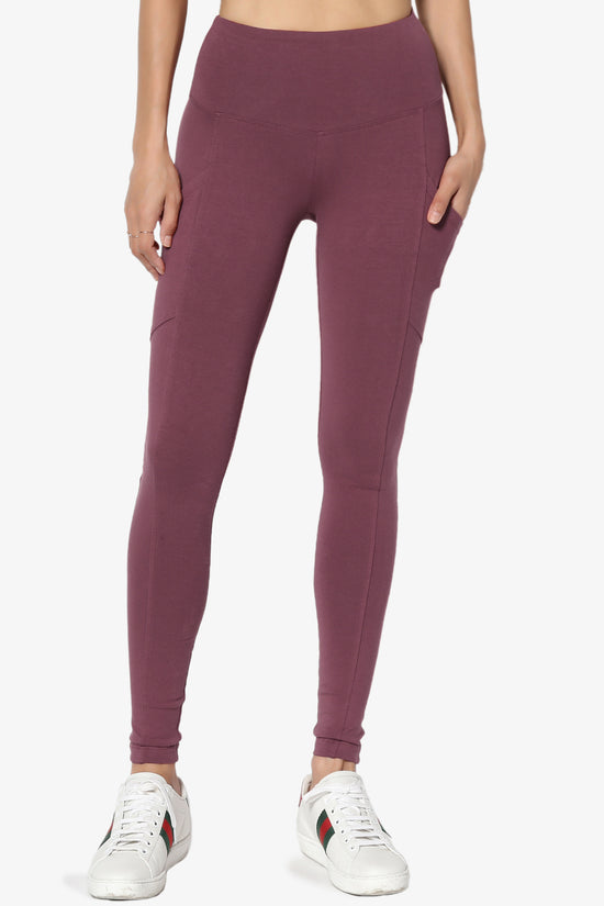 Ansley Luxe Cotton Leggings with Pockets DUSTY PLUM_3