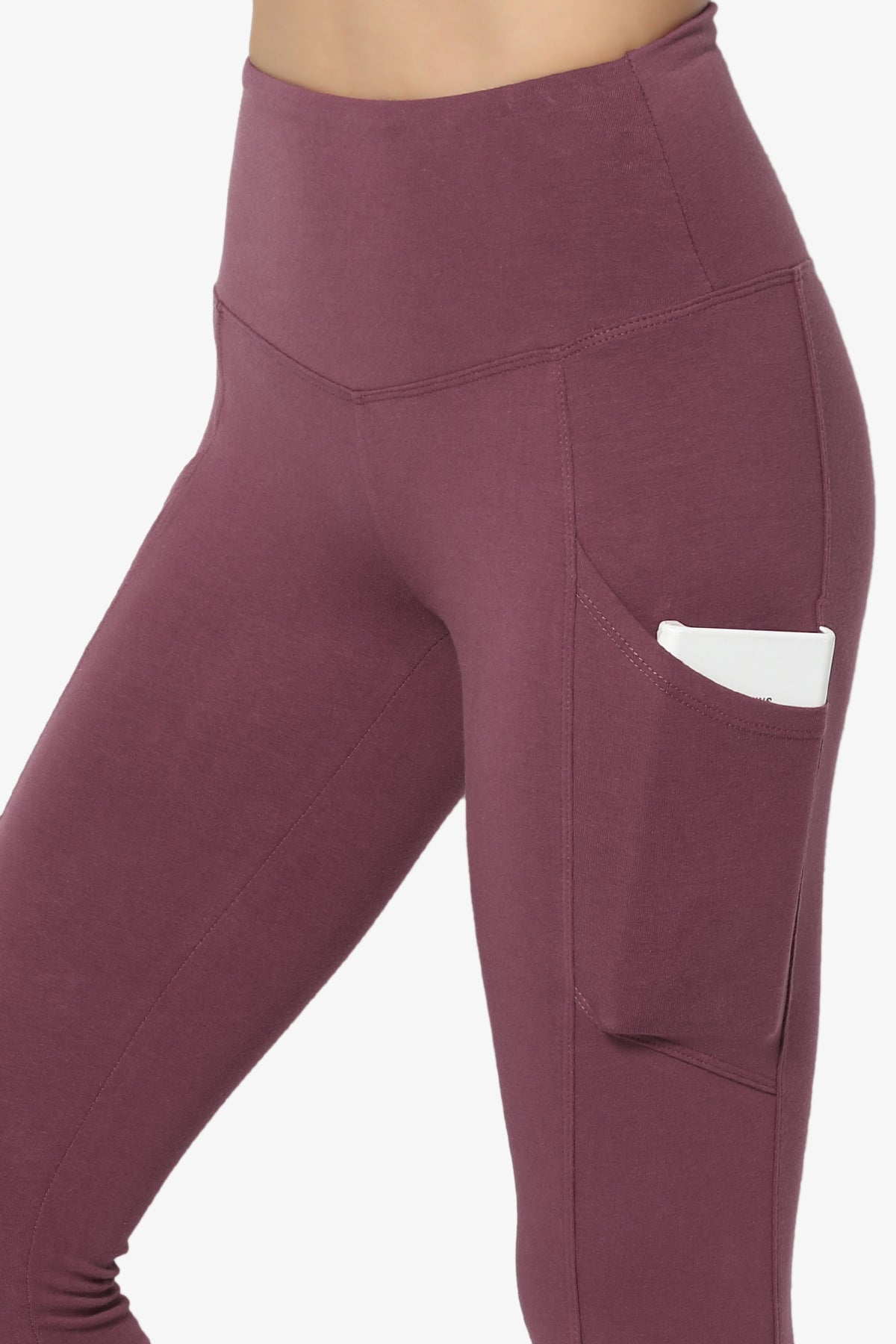 Ansley Luxe Cotton Leggings with Pockets DUSTY PLUM_5