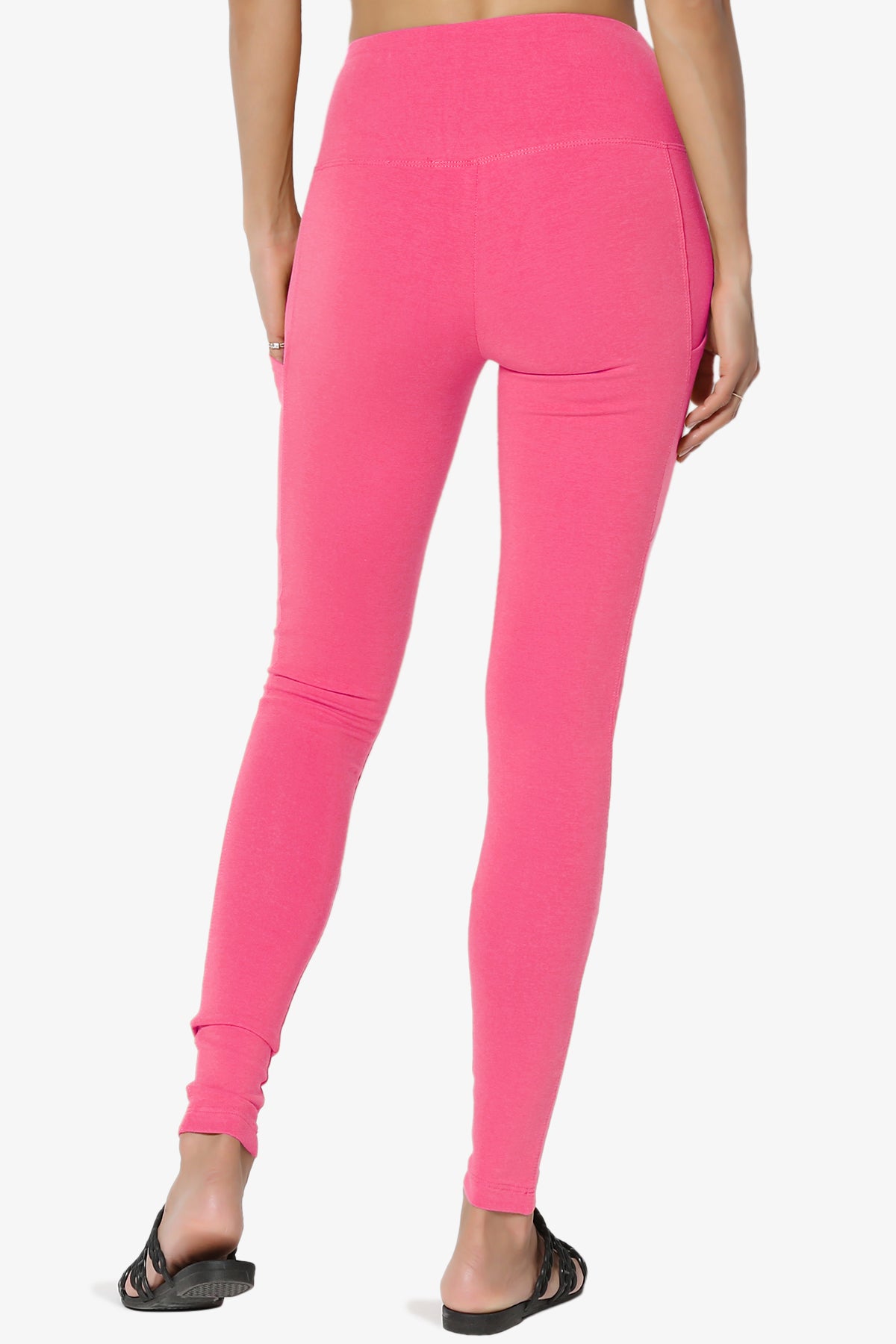 Ansley Luxe Cotton Leggings with Pockets FUCHSIA_2