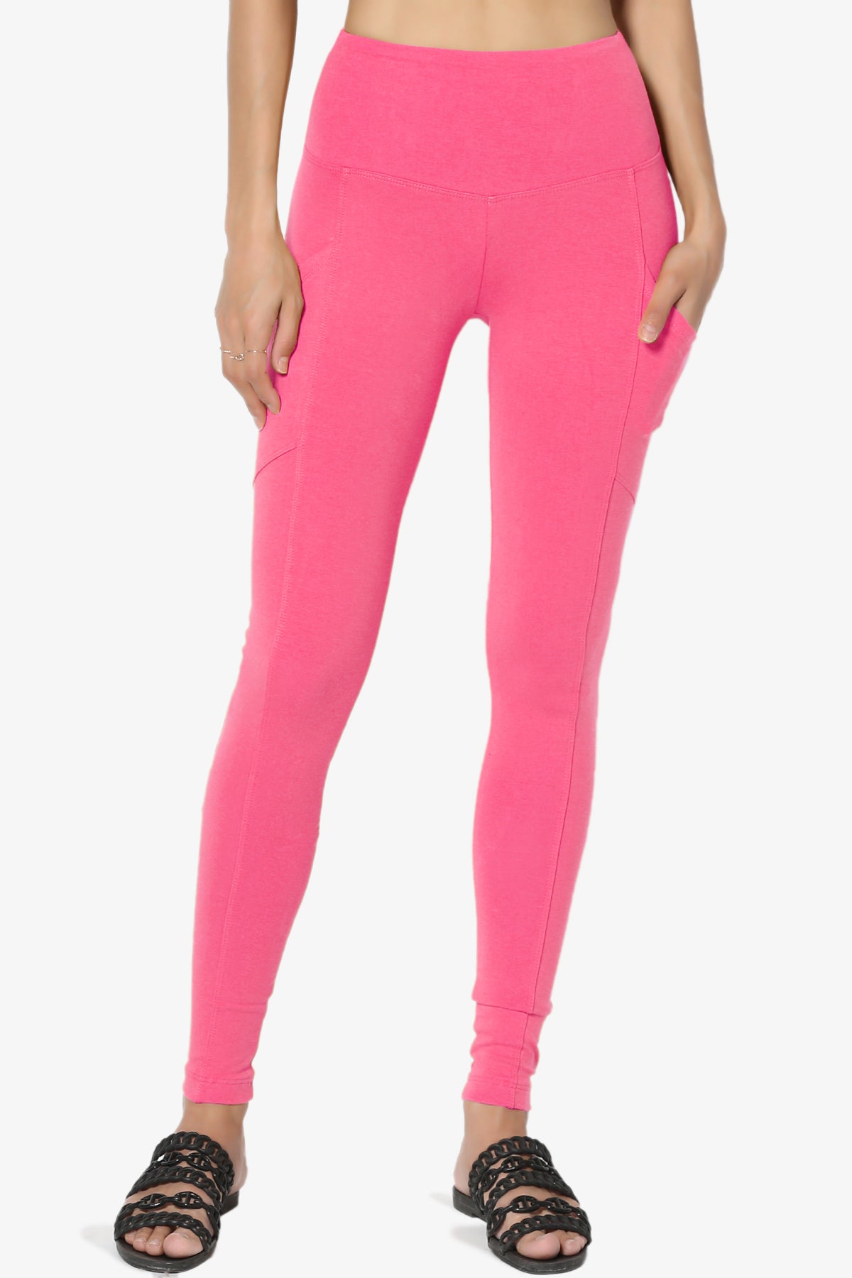 Ansley Luxe Cotton Leggings with Pockets FUCHSIA_3
