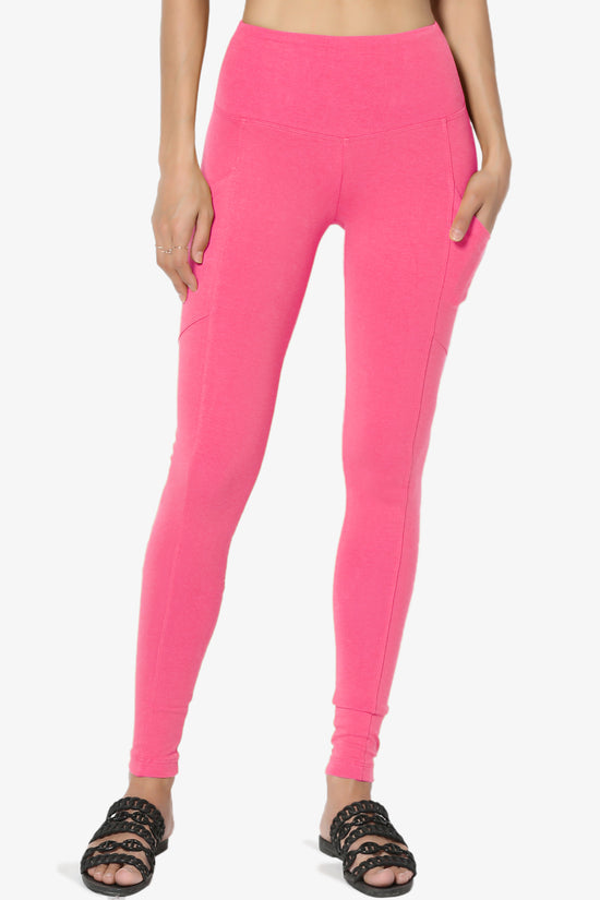 Load image into Gallery viewer, Ansley Luxe Cotton Leggings with Pockets FUCHSIA_3
