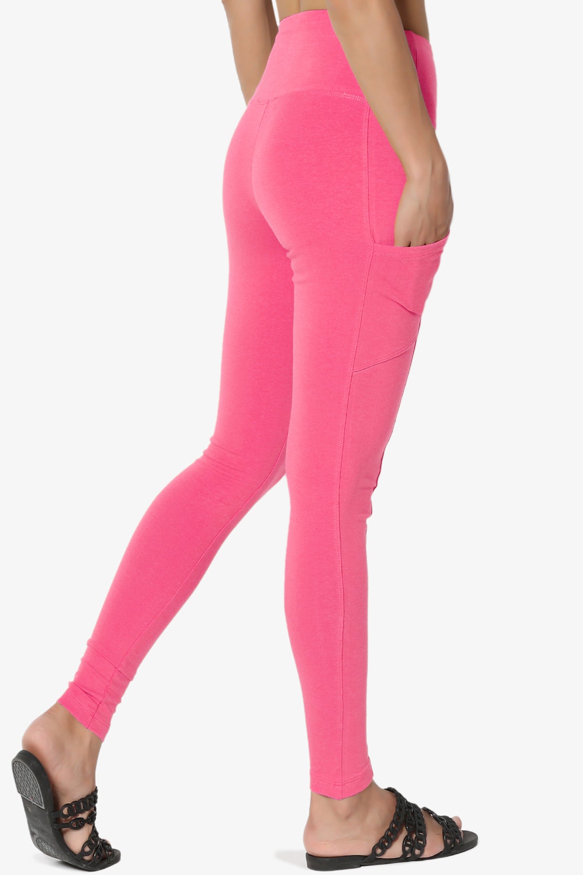 Ansley Luxe Cotton Leggings with Pockets FUCHSIA_4