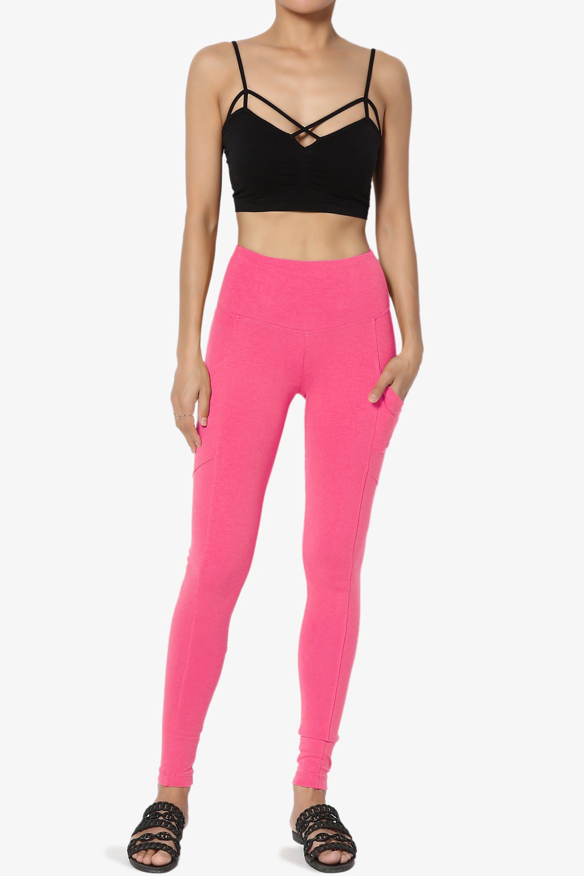 Load image into Gallery viewer, Ansley Luxe Cotton Leggings with Pockets FUCHSIA_6
