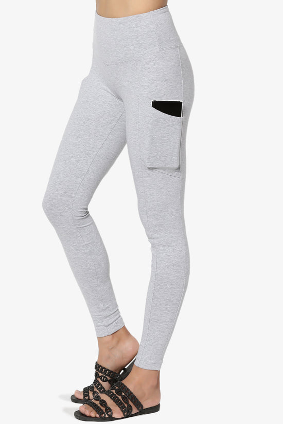 Load image into Gallery viewer, Ansley Luxe Cotton Leggings with Pockets HEATHER GREY_1
