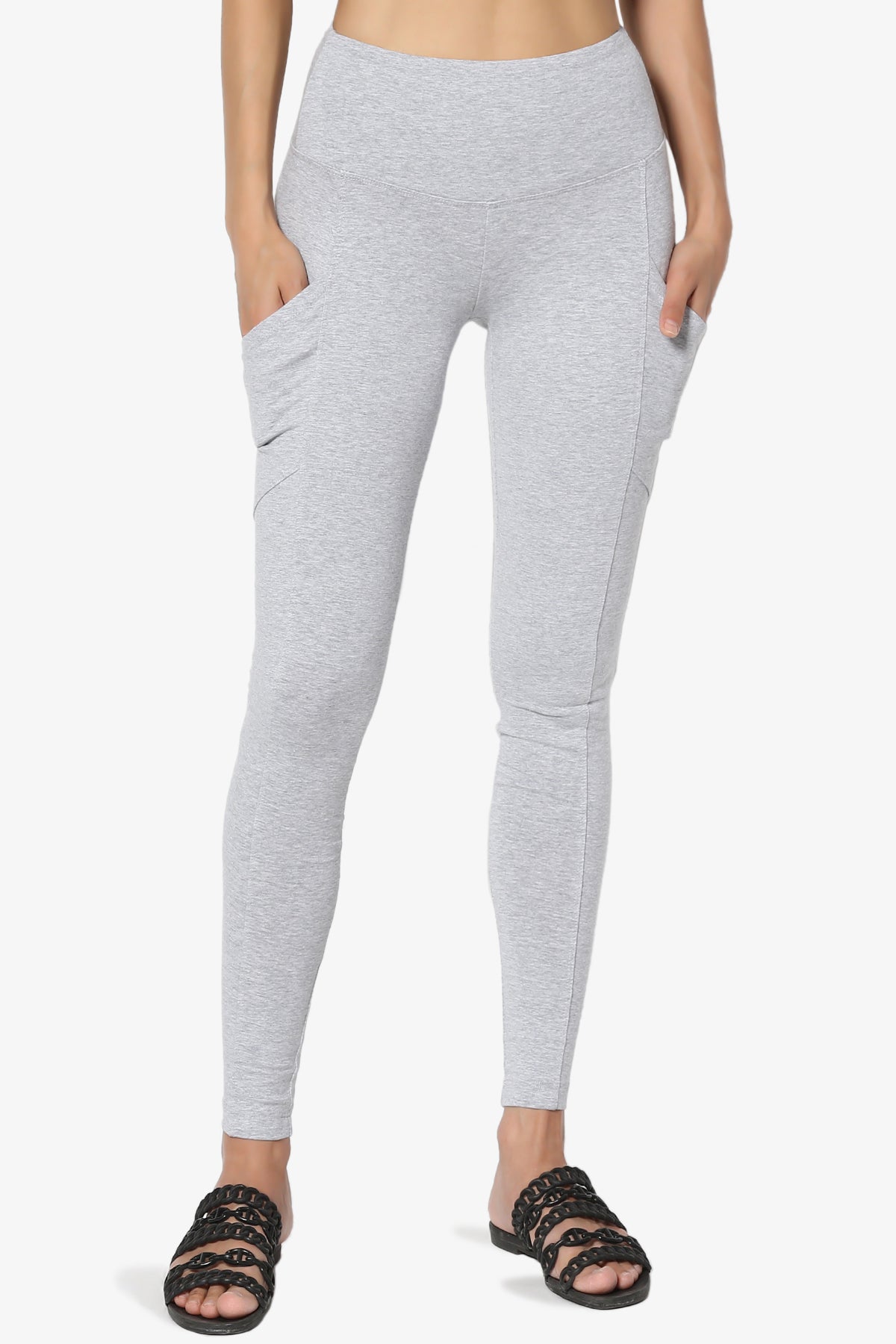 Load image into Gallery viewer, Ansley Luxe Cotton Leggings with Pockets HEATHER GREY_3
