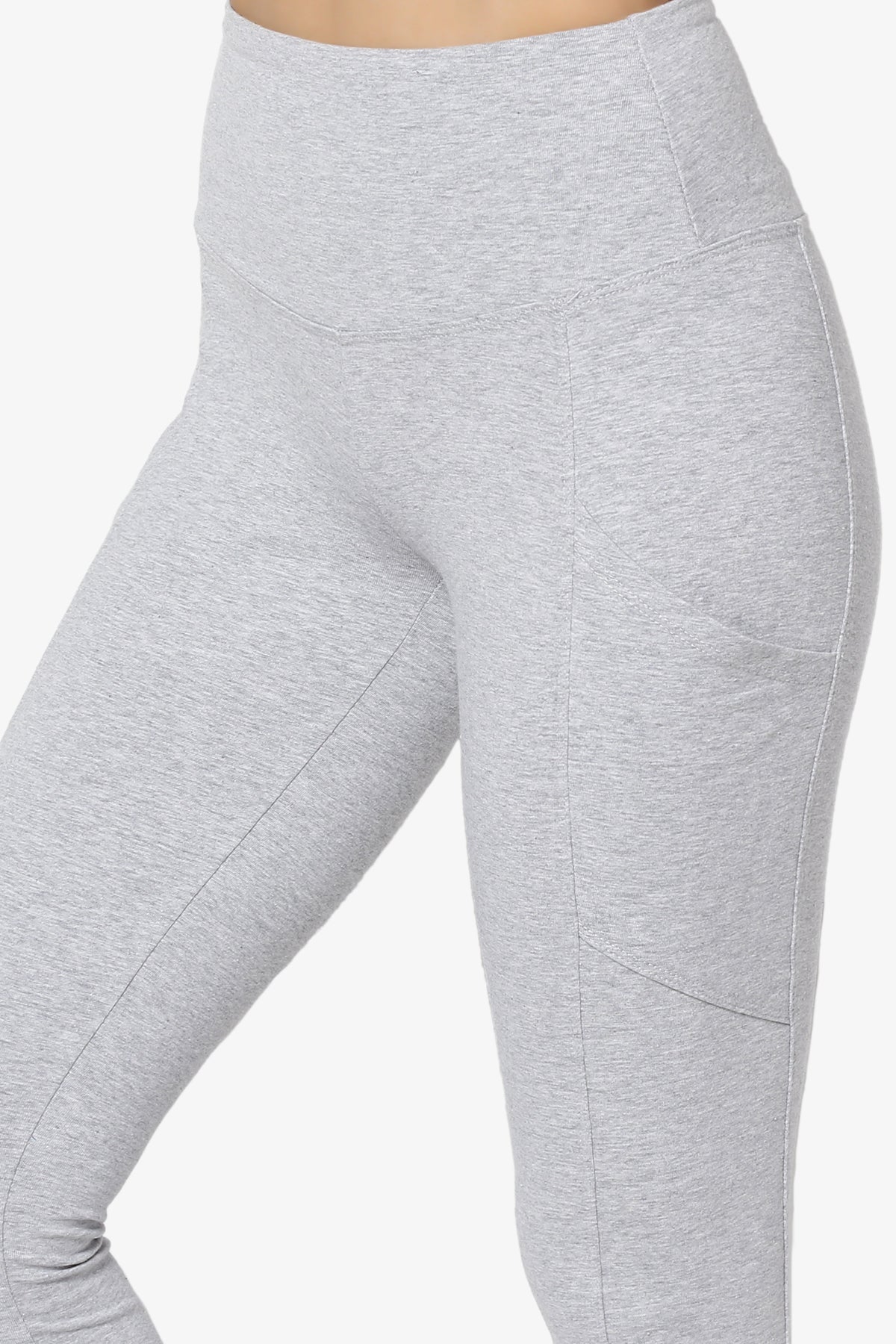 Ansley Luxe Cotton Leggings with Pockets HEATHER GREY_5