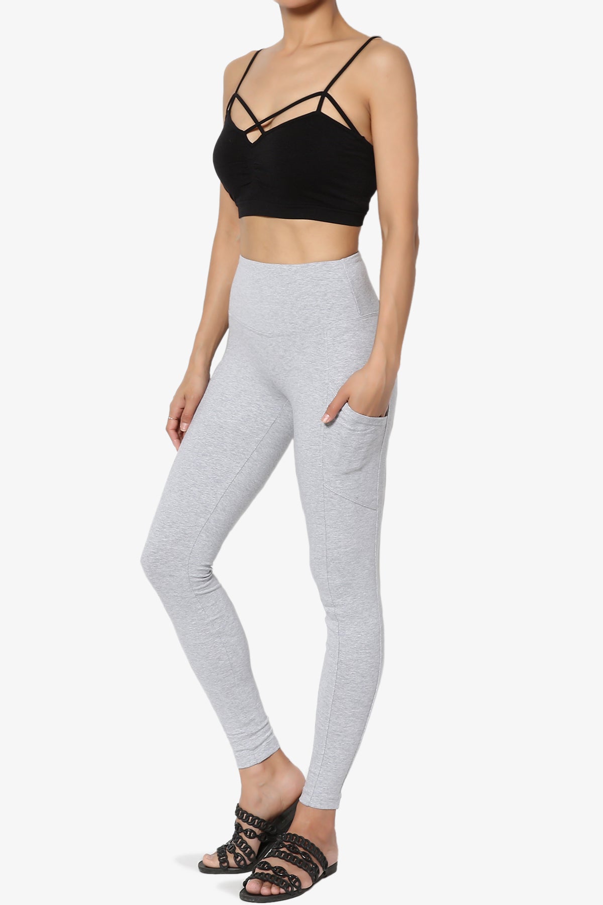 Ansley Luxe Cotton Leggings with Pockets HEATHER GREY_6