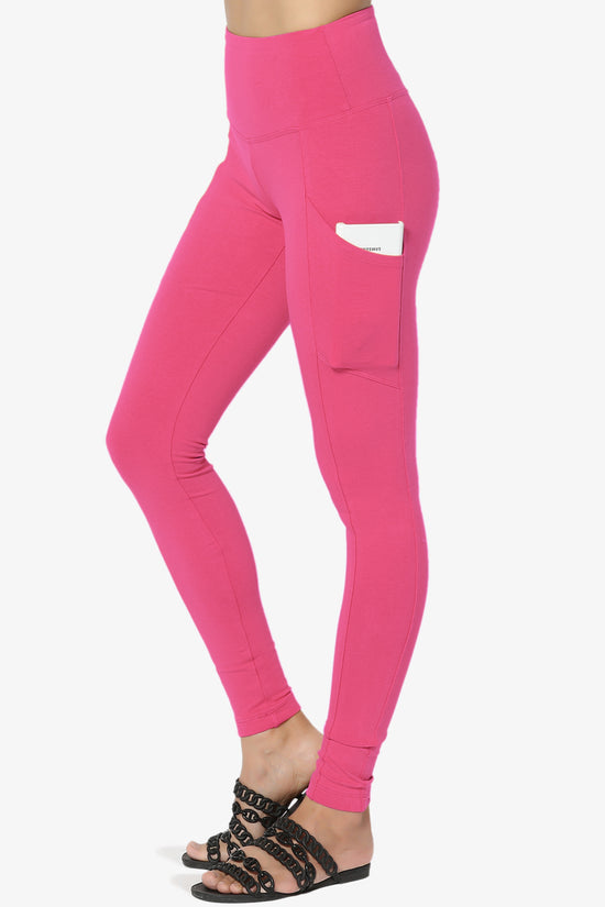 Ansley Luxe Cotton Leggings with Pockets HOT PINK_1