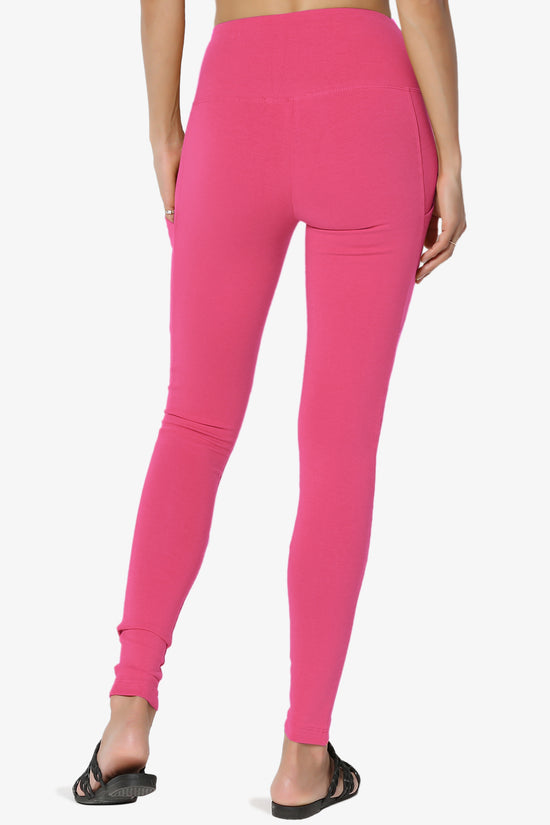 Ansley Luxe Cotton Leggings with Pockets HOT PINK_2