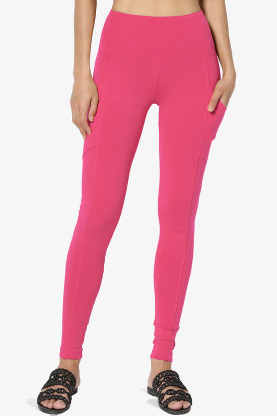 Ansley Luxe Cotton Leggings with Pockets HOT PINK_3