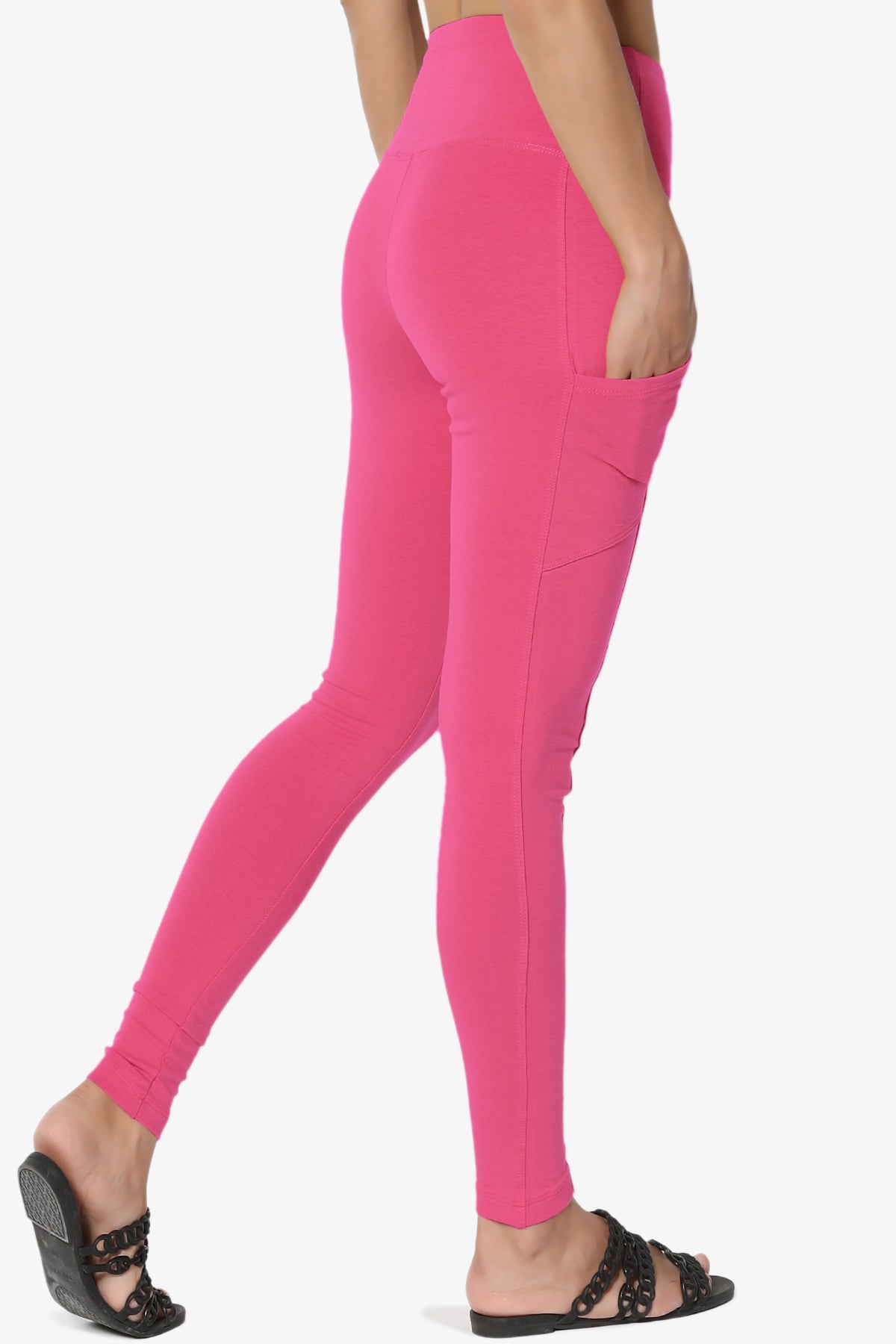 Ansley Luxe Cotton Leggings with Pockets HOT PINK_4