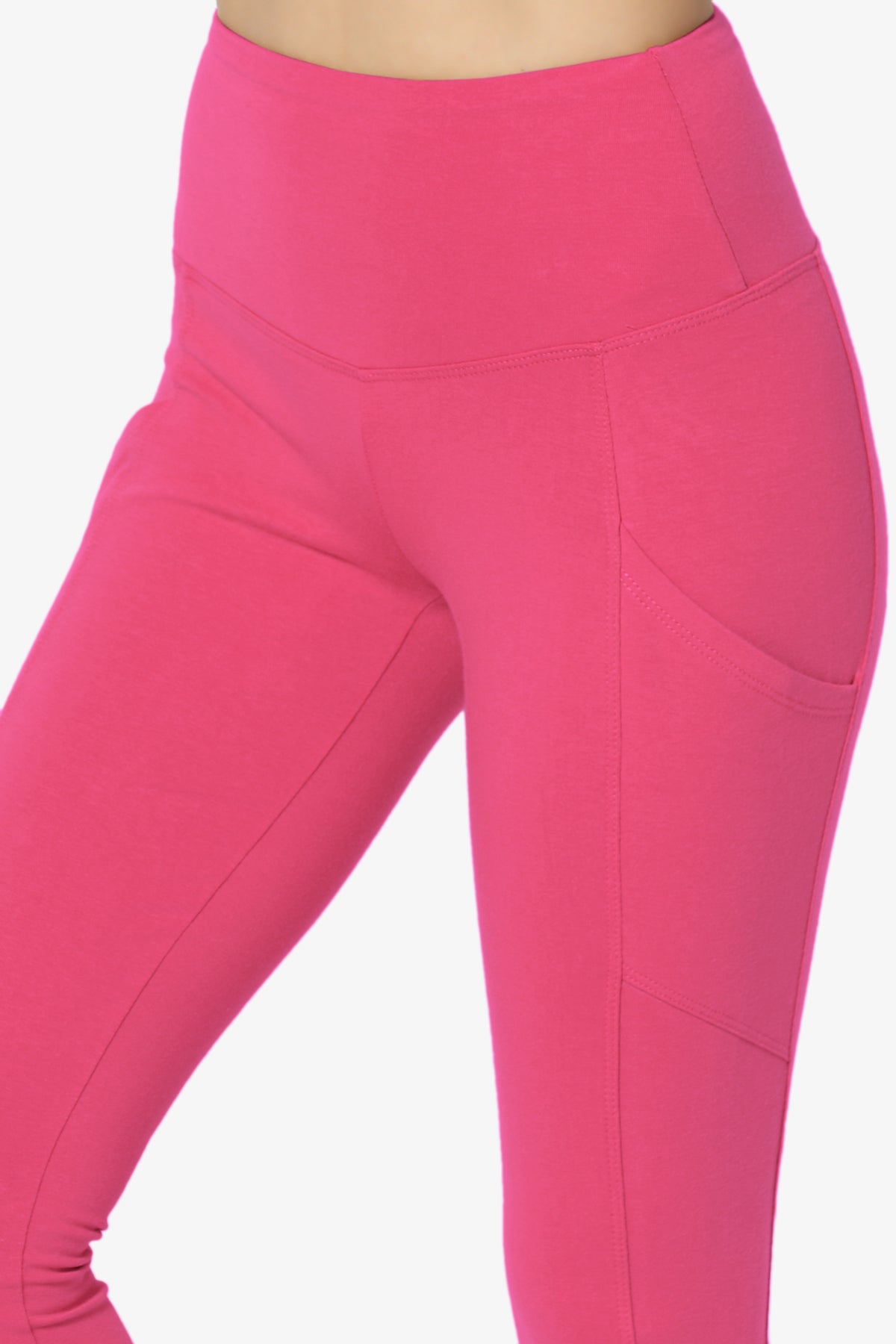 Ansley Luxe Cotton Leggings with Pockets HOT PINK_5