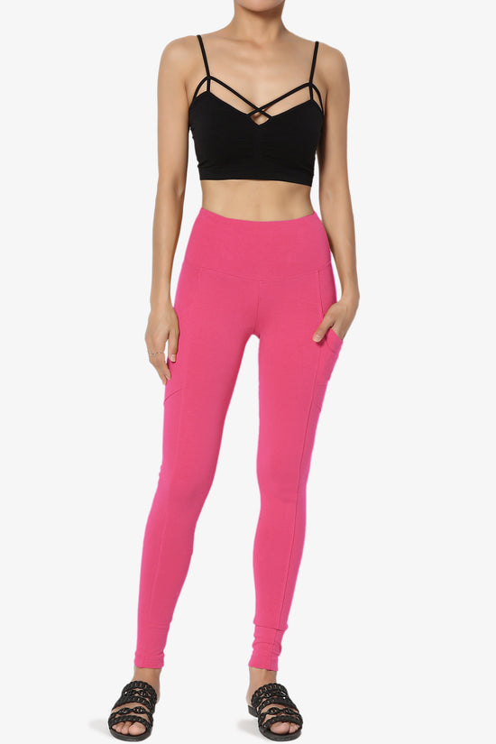 Ansley Luxe Cotton Leggings with Pockets HOT PINK_6