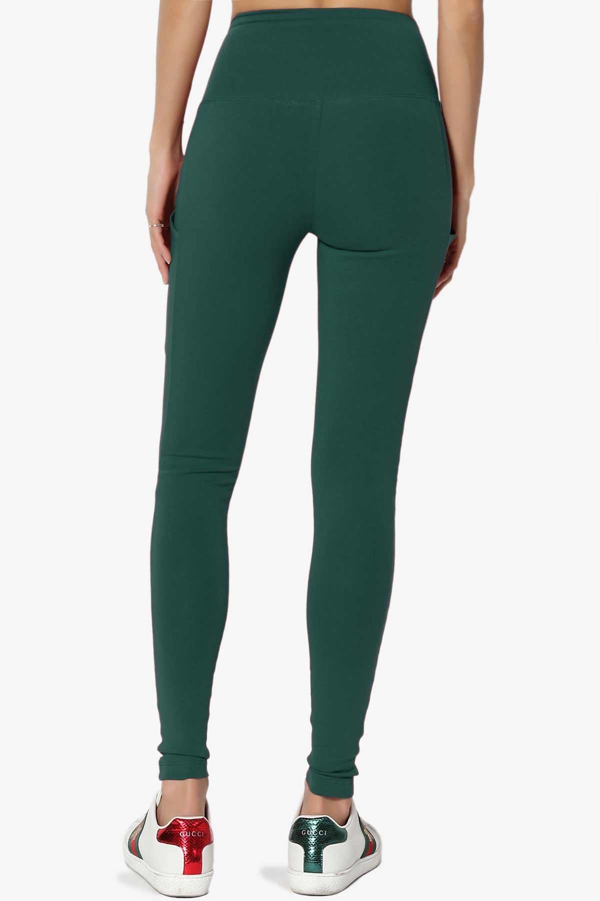 Ansley Luxe Cotton Leggings with Pockets HUNTER GREEN_2