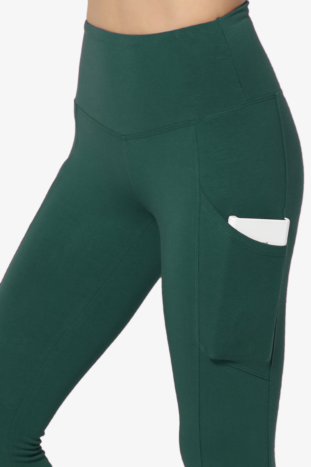 Ansley Luxe Cotton Leggings with Pockets HUNTER GREEN_5