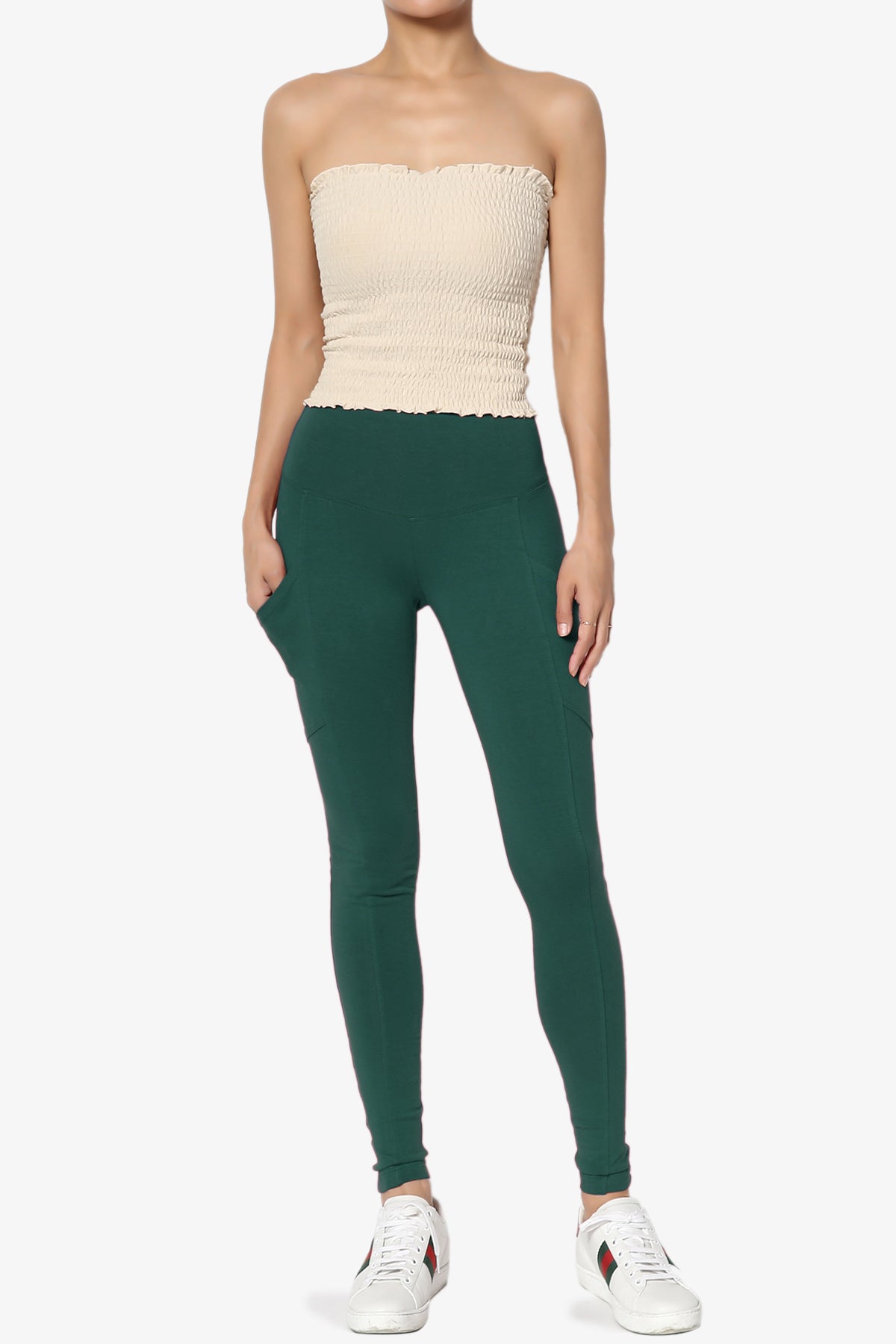 Ansley Luxe Cotton Leggings with Pockets HUNTER GREEN_6