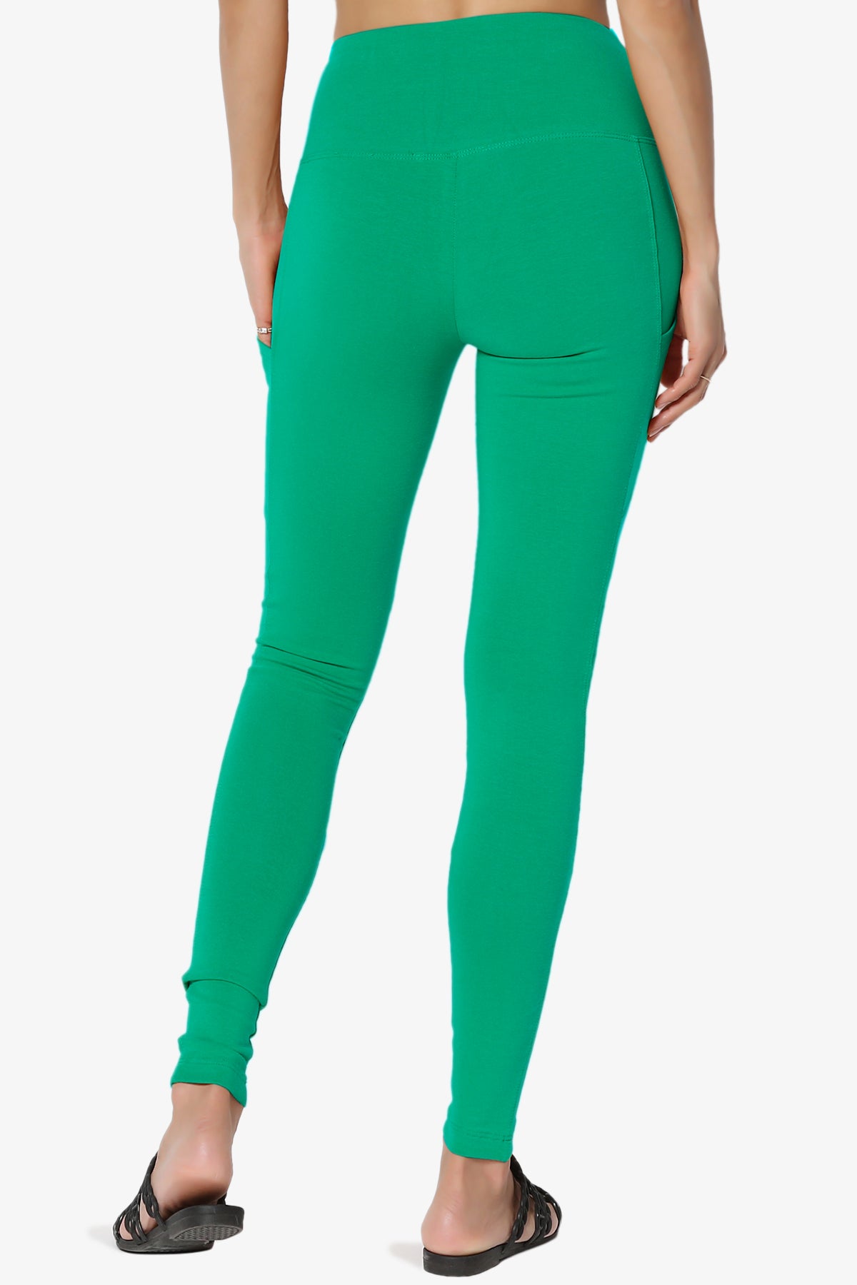Ansley Luxe Cotton Leggings with Pockets KELLY GREEN_2