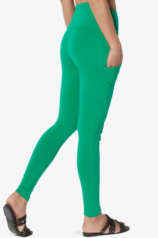 Ansley Luxe Cotton Leggings with Pockets KELLY GREEN_4