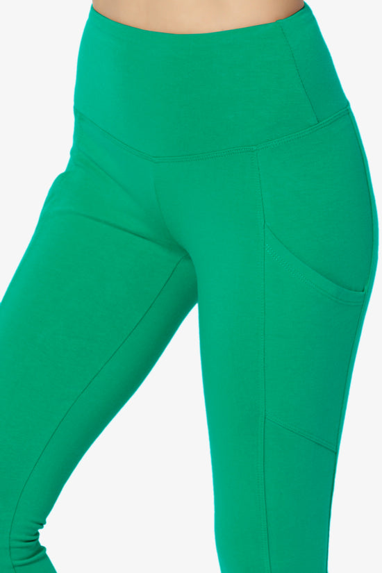 Ansley Luxe Cotton Leggings with Pockets KELLY GREEN_5