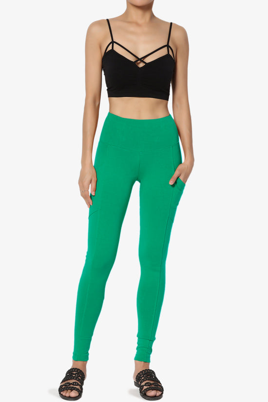 Ansley Luxe Cotton Leggings with Pockets KELLY GREEN_6