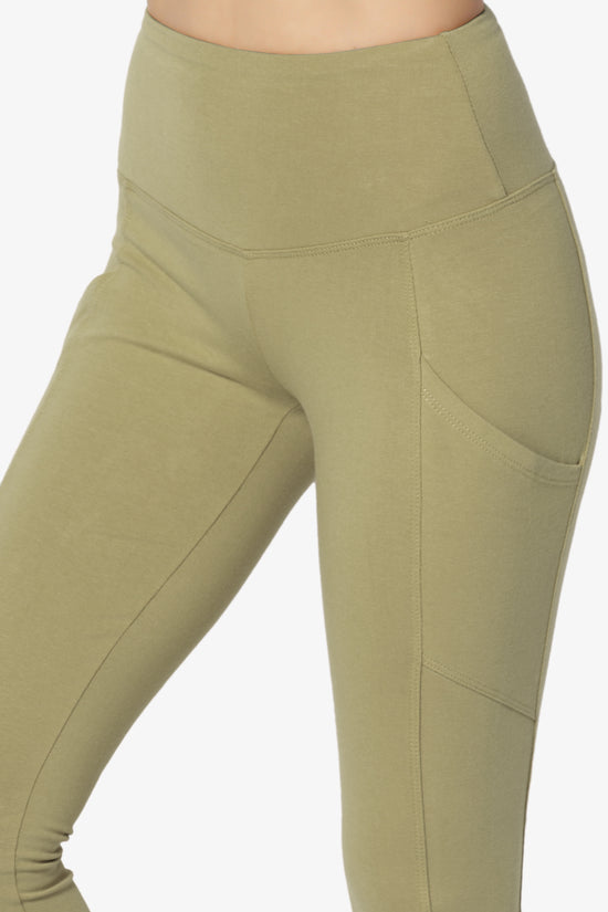 Ansley Luxe Cotton Leggings with Pockets KHAKI GREEN_5