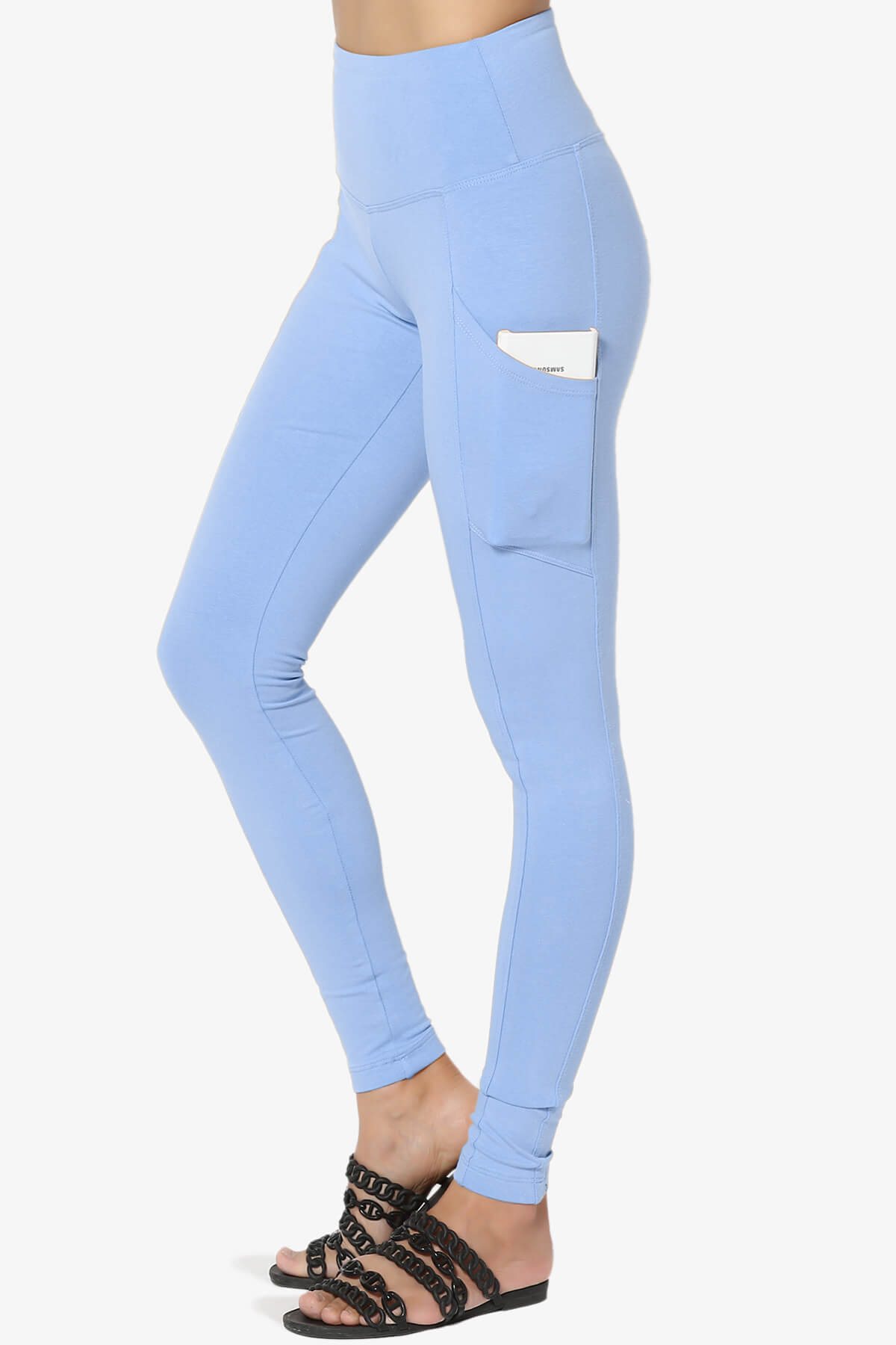 Ansley Luxe Cotton Leggings with Pockets LIGHT BLUE_1