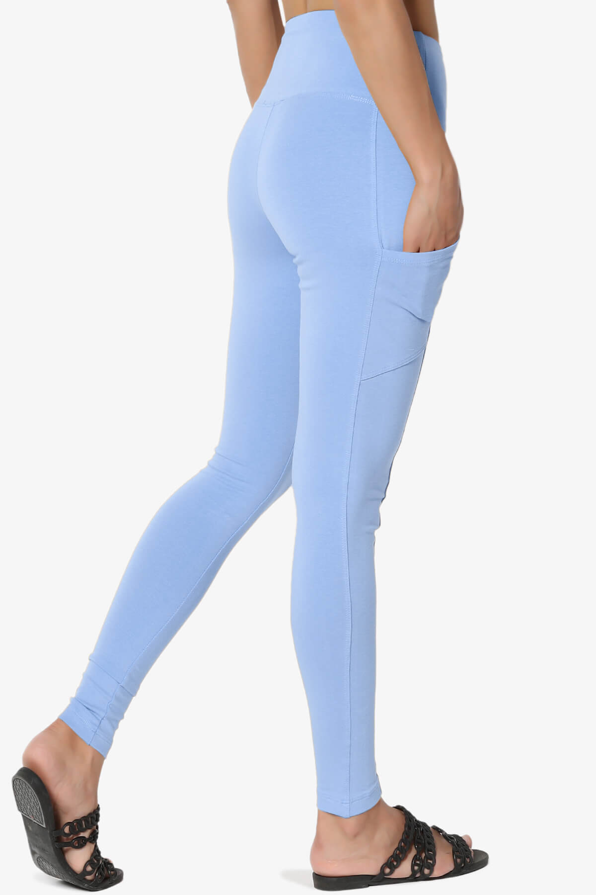 Ansley Luxe Cotton Leggings with Pockets LIGHT BLUE_4