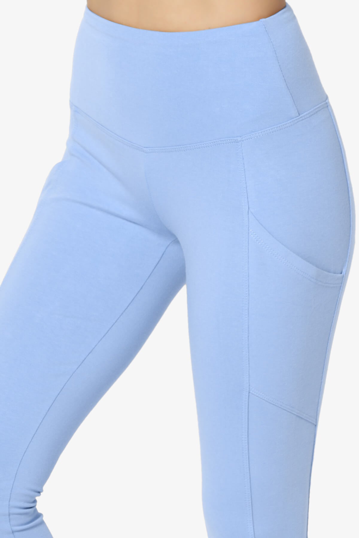 Ansley Luxe Cotton Leggings with Pockets LIGHT BLUE_5