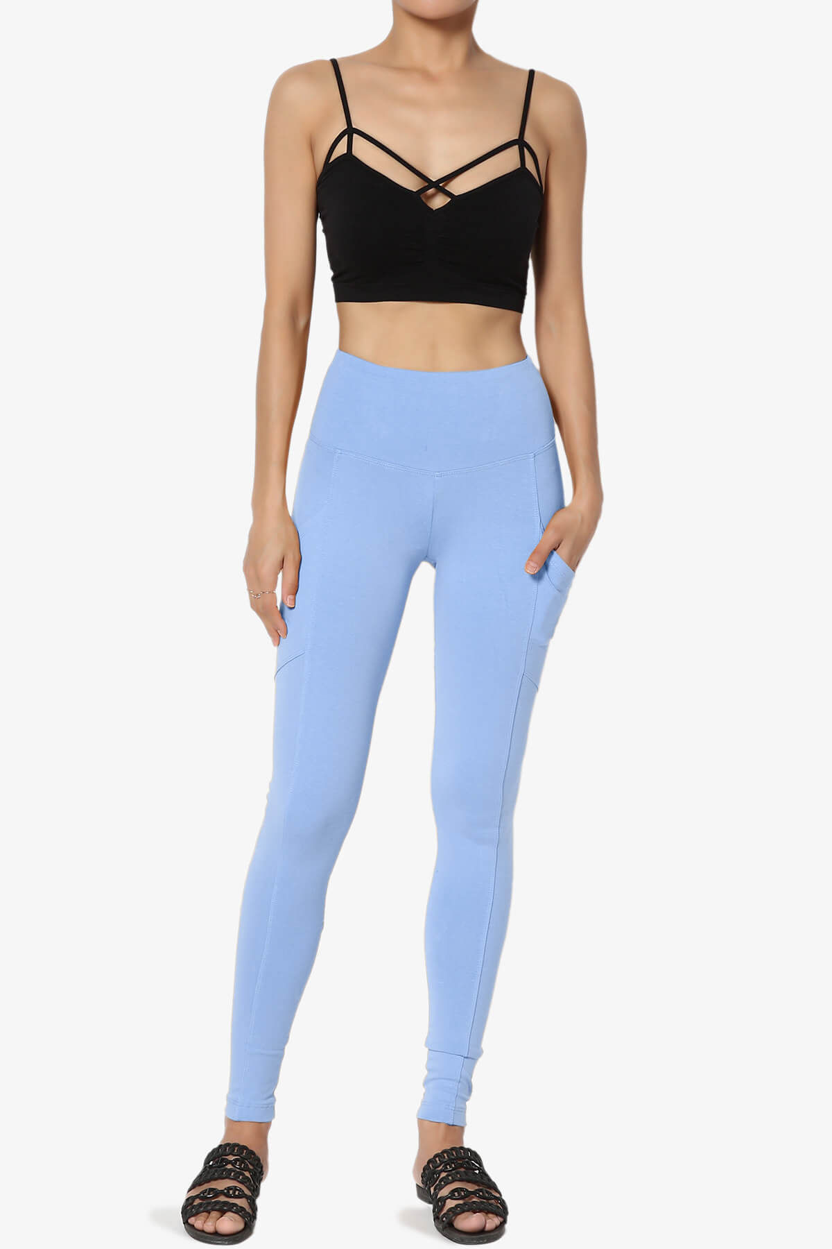 Ansley Luxe Cotton Leggings with Pockets LIGHT BLUE_6