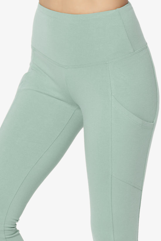 Ansley Luxe Cotton Leggings with Pockets LIGHT GREEN_5