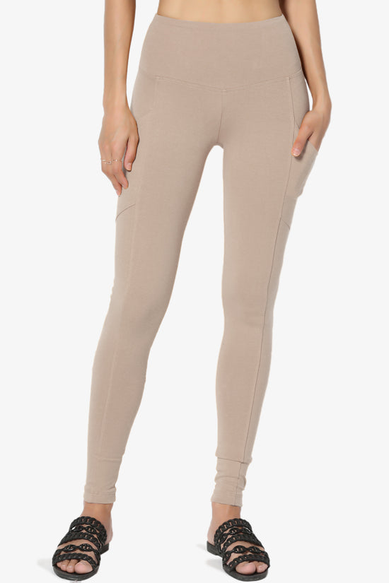 Ansley Luxe Cotton Leggings with Pockets LIGHT MOCHA_3