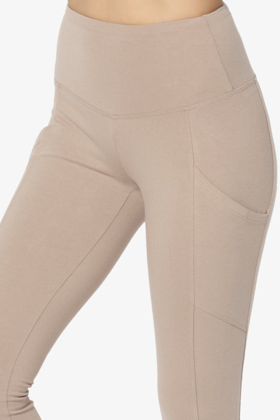 Ansley Luxe Cotton Leggings with Pockets LIGHT MOCHA_5