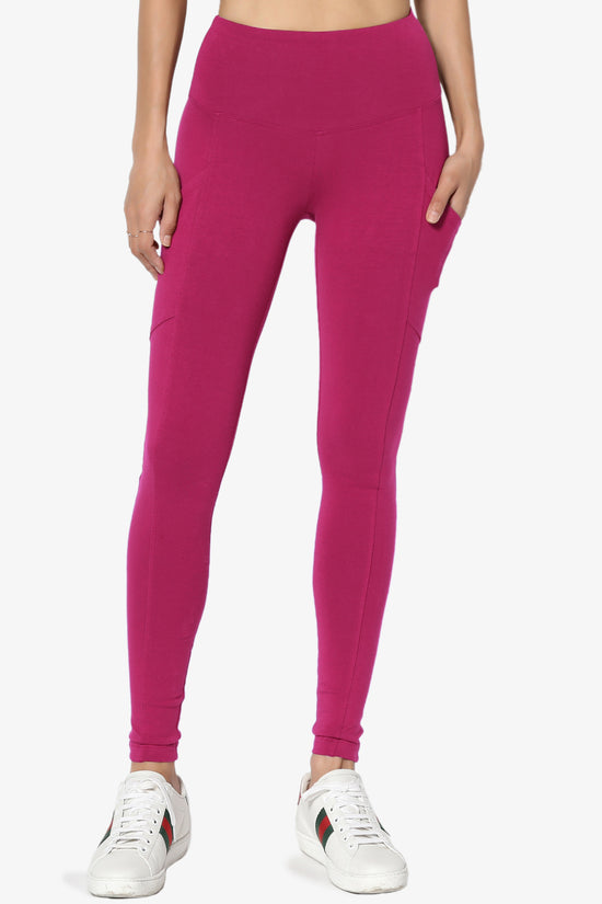 Ansley Luxe Cotton Leggings with Pockets MAGENTA_3