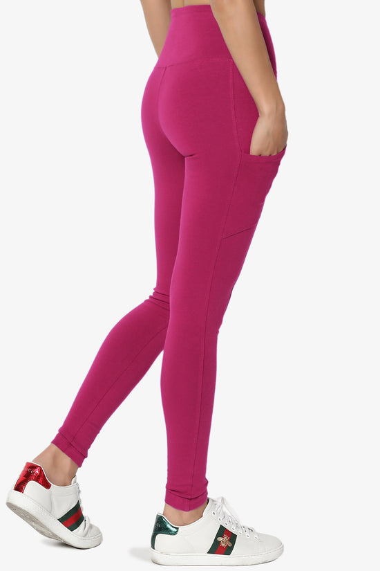 Ansley Luxe Cotton Leggings with Pockets MAGENTA_4