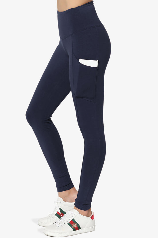 Ansley Luxe Cotton Leggings with Pockets NAVY_1