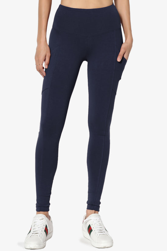 Ansley Luxe Cotton Leggings with Pockets NAVY_3