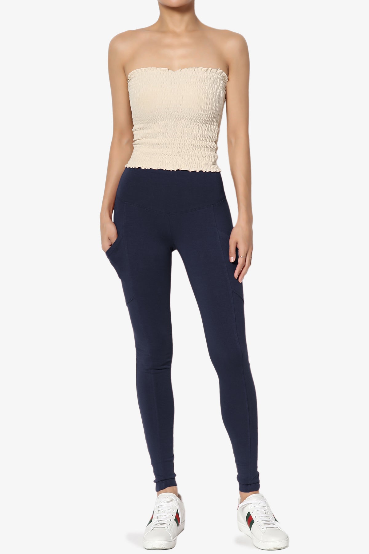 Ansley Luxe Cotton Leggings with Pockets NAVY_6
