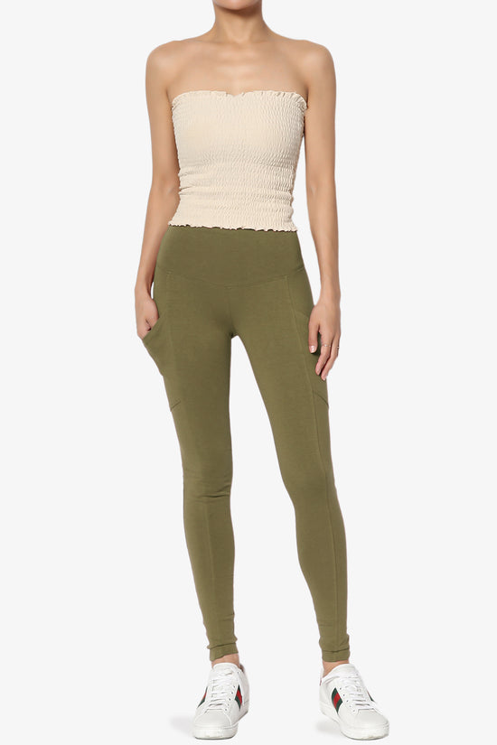 Ansley Luxe Cotton Leggings with Pockets OLIVE KHAKI_6