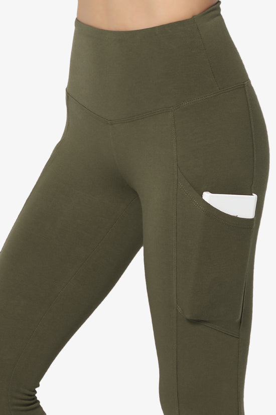 Ansley Luxe Cotton Leggings with Pockets OLIVE_5