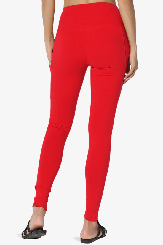 Ansley Luxe Cotton Leggings with Pockets RED_2