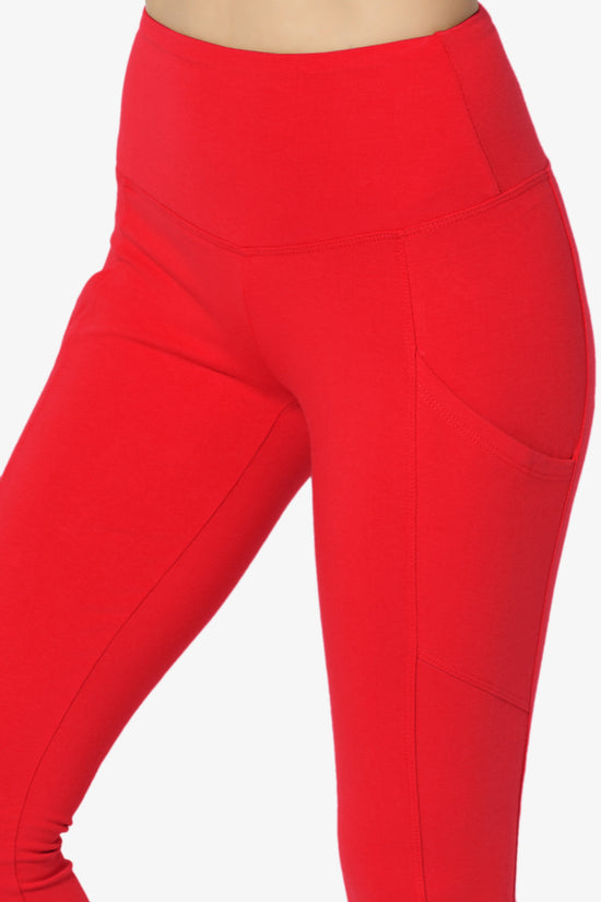 Ansley Luxe Cotton Leggings with Pockets RED_5