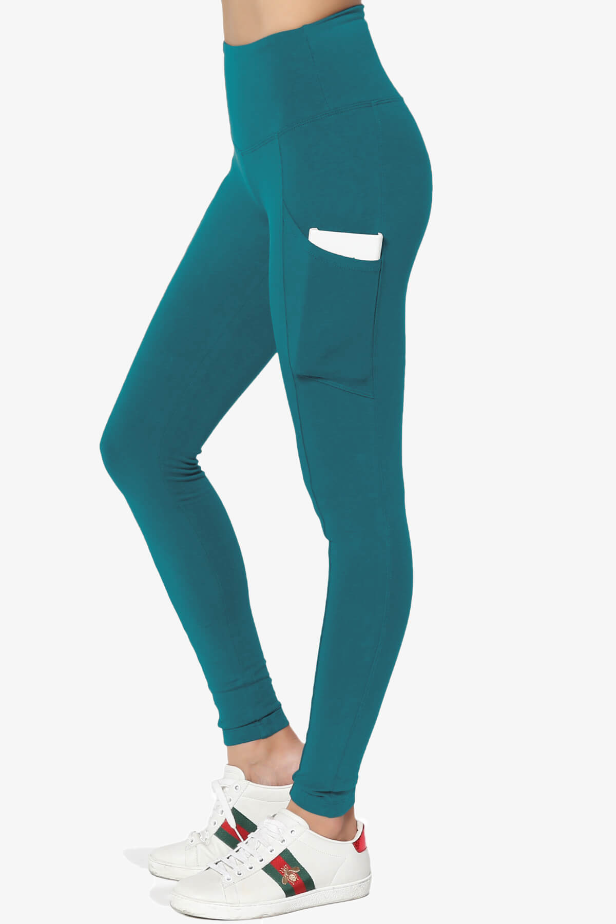 Ansley Luxe Cotton Leggings with Pockets TEAL_1
