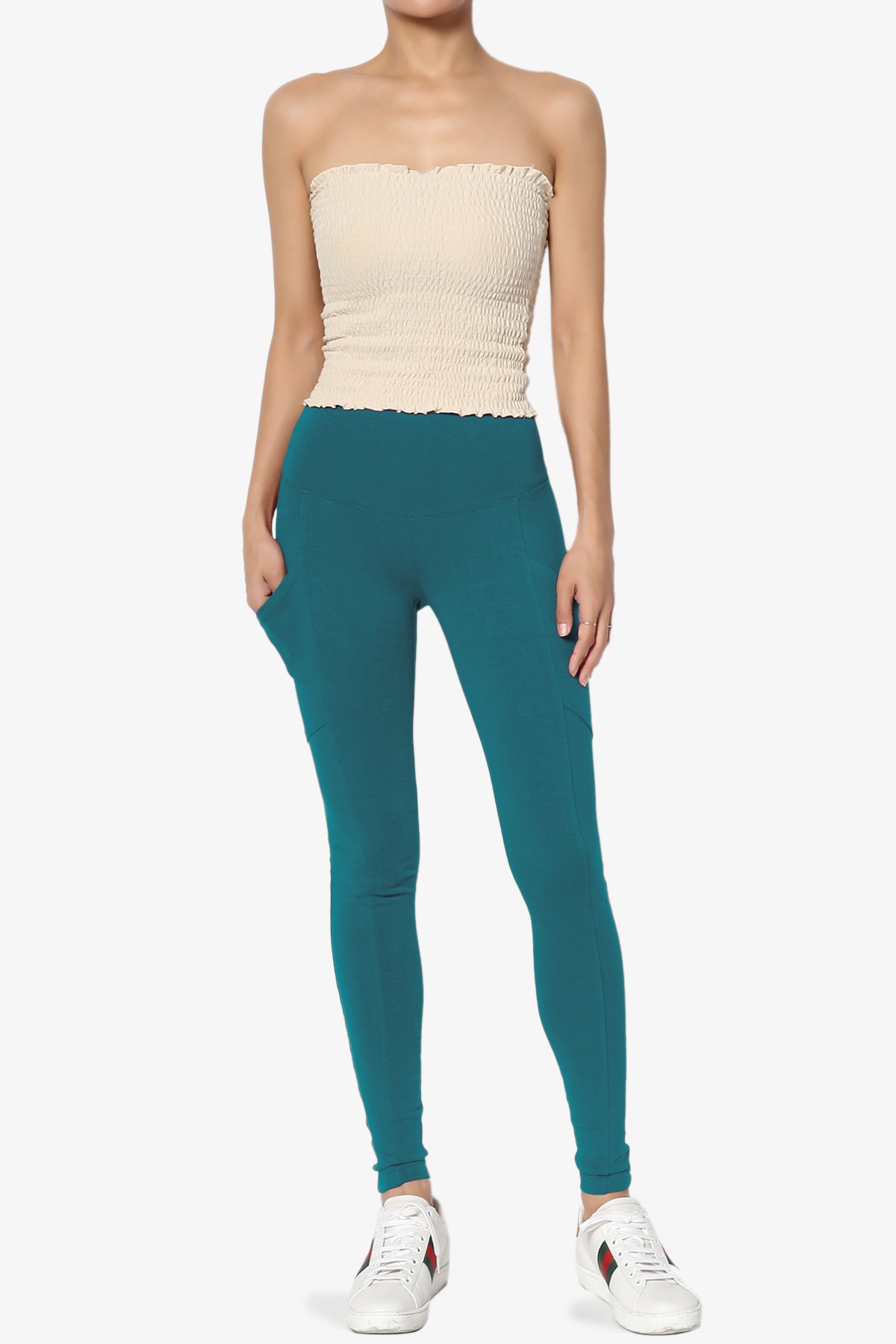 Ansley Luxe Cotton Leggings with Pockets TEAL_6