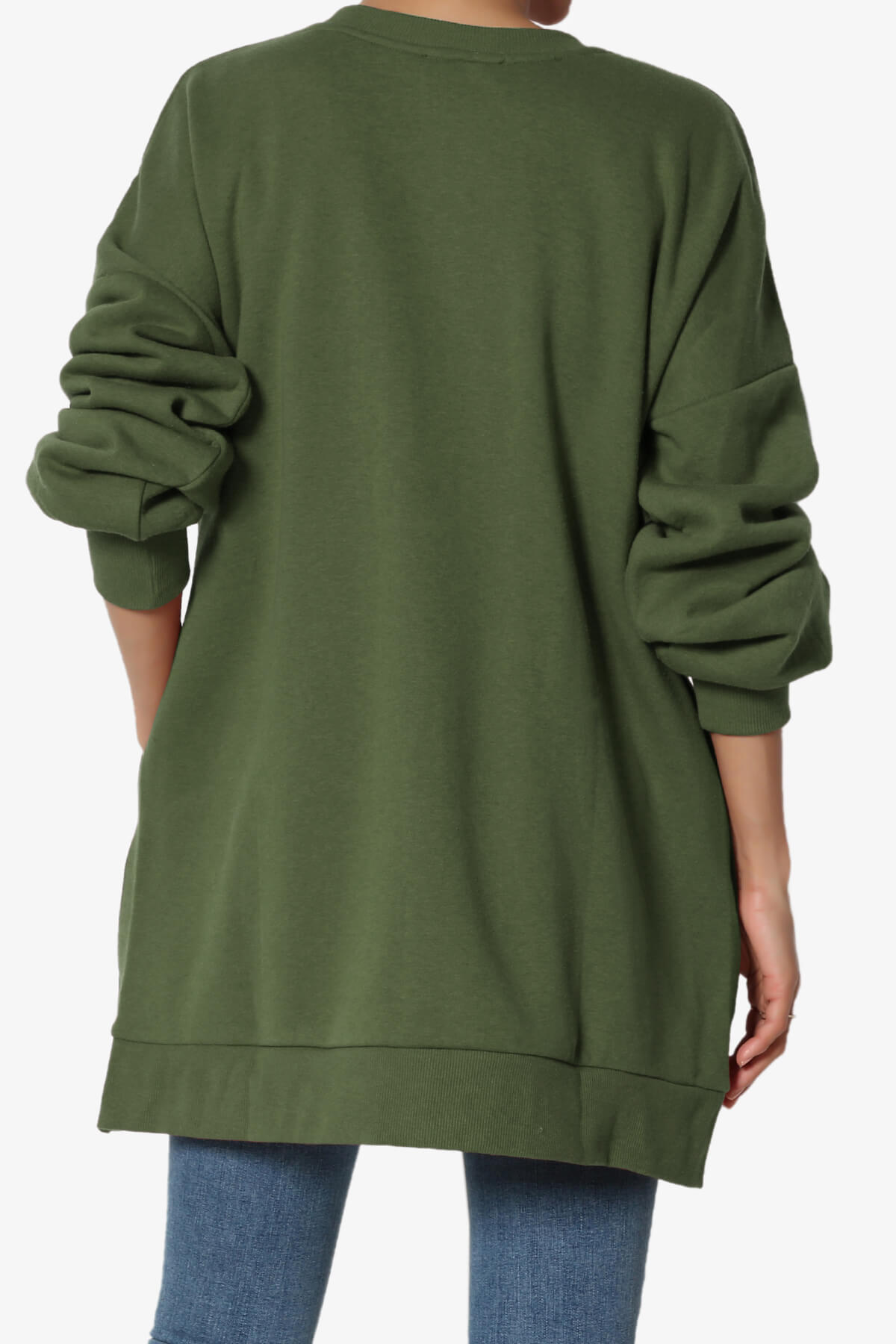 Load image into Gallery viewer, Revel Hi-Low Boyfriend Sweatshirts ARMY GREEN_2
